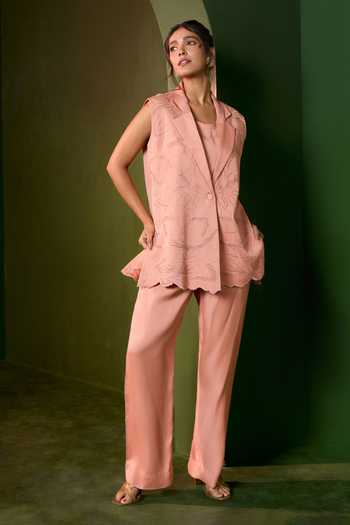 Omana By Ranjana Bothra Arabella Embroidered Blazer & Trouser Set 