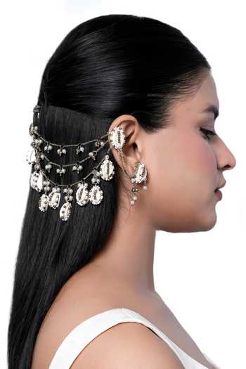 Vaidaan Rupali Shell Earchain Earrings 