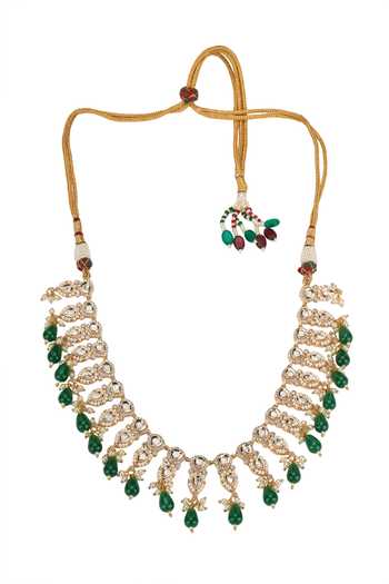 Buy Nazaakat By Samara Singh Gold Plated Stone Drop Embellished Choker Set Buy_Nazaakat By Samara Singh_Gold Plated Stone Drop Embellished Choker Set