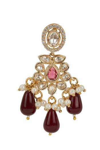 Nazaakat By Samara Singh Gold Plated Embellished Pendant Necklace Set at Aza Fashions Nazaakat By Samara Singh_Gold Plated Embellished Pendant Necklace Set _at_Aza_Fashions
