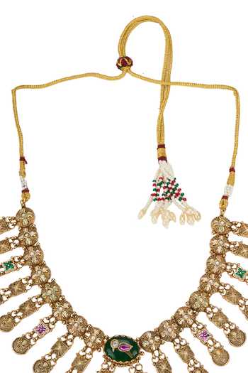 Nazaakat By Samara Singh Gold Plated Rajwadi Embellished Choker Necklace Set at Aza Fashions Nazaakat By Samara Singh_Gold Plated Rajwadi Embellished Choker Necklace Set _at_Aza_Fashions