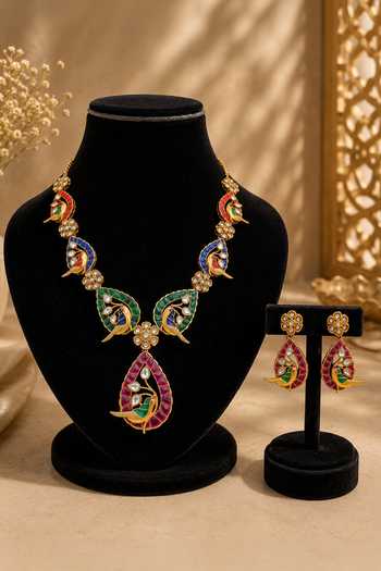 Queens Jewels Multicolor Bird Necklace Set 