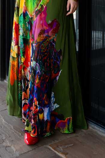 Buy Amka Multi Color Crepe Iris Printed Skirt Online at Aza Fashions Buy_Amka_Multi Color Crepe Iris Printed Skirt _Online_at_Aza_Fashions