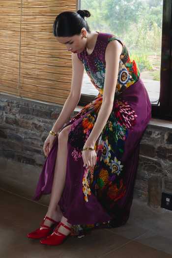 Buy_Amka_Multi Color Crepe Round Neck Ladybug Embroidered Top And Skirt Set _Online_at_Aza_Fashions