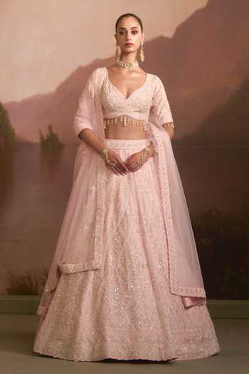 Angad Singh Gulaal Embroidered Raw Silk Lehenga Set 