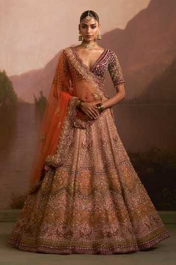 Angad Singh Gidha Embroidered Organza Lehenga Set 