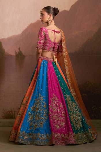 Angad Singh Boliyan Embroidered Raw Silk Lehenga Set 