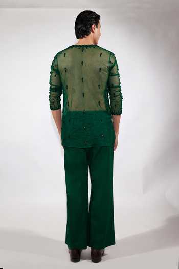 Jubinav Chadha Mirror Embroidered Short Kurta Set 