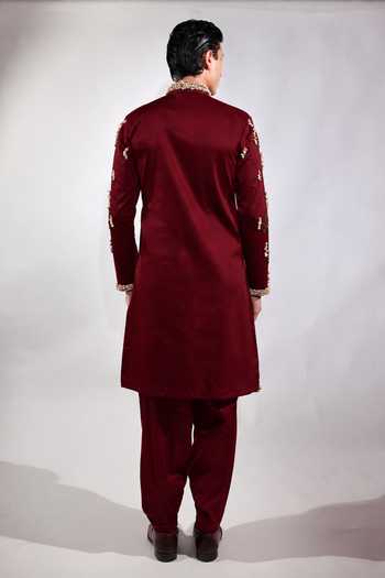 Jubinav Chadha Shell Work Fringed Kurta Set 