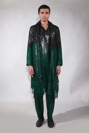 Jubinav Chadha Ombre Dyed Embroidered Kurta Set 
