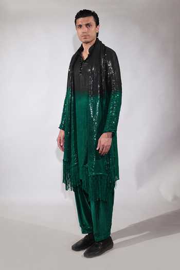 Buy Jubinav Chadha Emerald Green Georgette Ombre Dyed Embroidered Kurta Set Online at Aza Fashions Buy_Jubinav Chadha_Emerald Green Georgette Ombre Dyed Embroidered Kurta Set _Online_at_Aza_Fashions