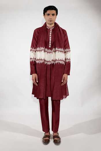 Jubinav Chadha Color Block Embroidered Kurta Set 
