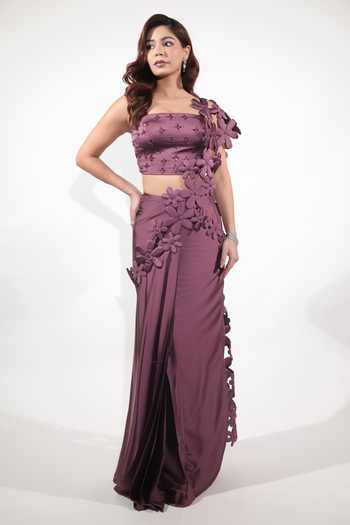 Jubinav Chadha Pre-Draped Saree With Embroidered Blouse 