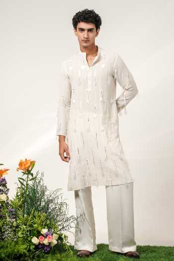 Shwetanga Tassel Embroidered Kurta Set 