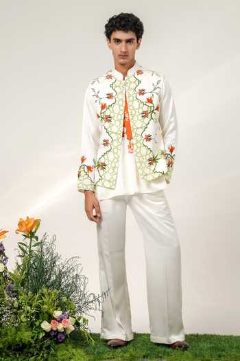 Shwetanga Eden Patchwork Bandhgala & Kurta Set 