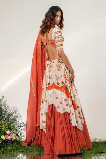 Shwetanga Garden Print Lehenga Set 