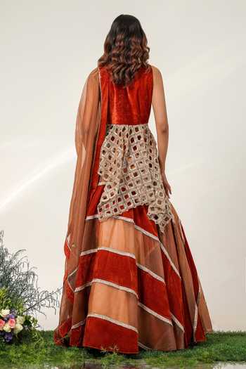 Shwetanga The Royals Stripe Pattern Lehenga Set 