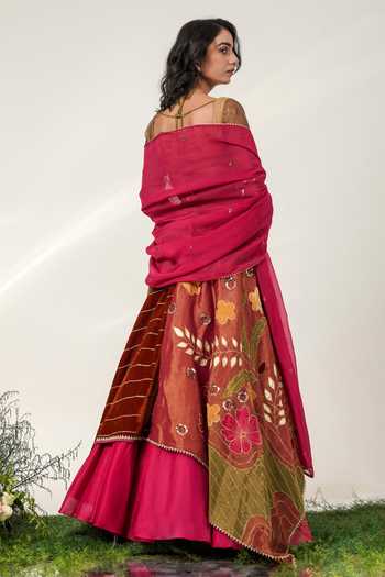 Shwetanga Flora Valley Embroidered Lehenga Set 