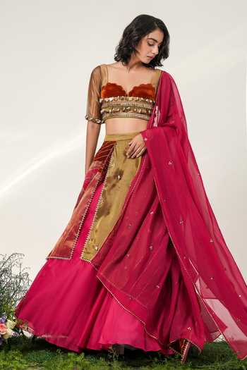Shwetanga Flora Valley Embroidered Lehenga Set 