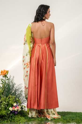 Shwetanga Chandelier Embroidered Anarkali Sharara Set