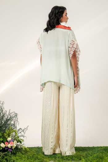 Shwetanga Bloom Embroidered Shirt Sharara Set