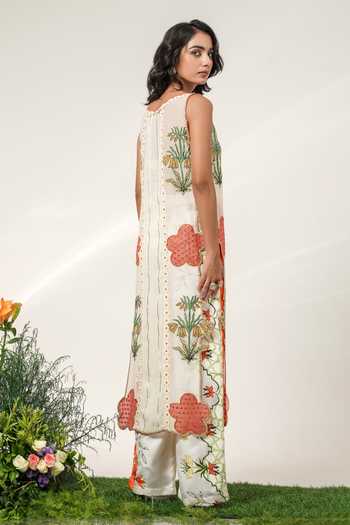 Shwetanga Garden Patchwork Kurta & Pant Set