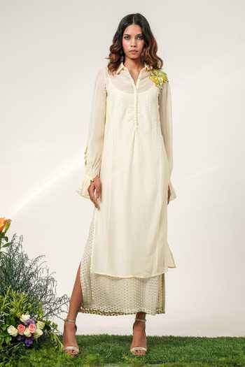 Shwetanga Flora Patchwork Kurta