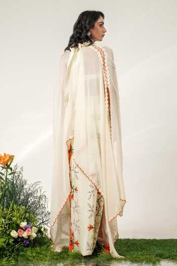 Shwetanga Enchanted Embroidered Cape Skirt Set