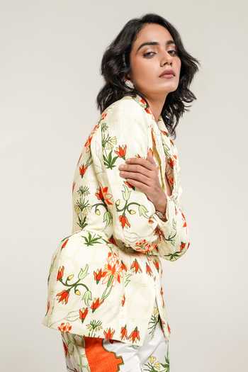 Buy Shwetanga Ivory Silk, Crepe Mosaic Canvas Print Blazer And Pant Set Online at Aza Fashions Buy_Shwetanga_Ivory Silk, Crepe Mosaic Canvas Print Blazer And Pant Set _Online_at_Aza_Fashions