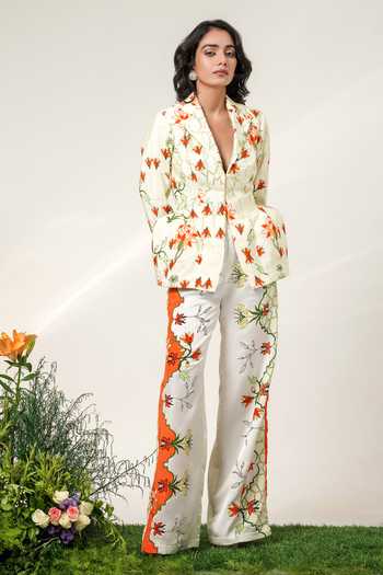 Shwetanga Mosaic Canvas Print Blazer & Pant Set
