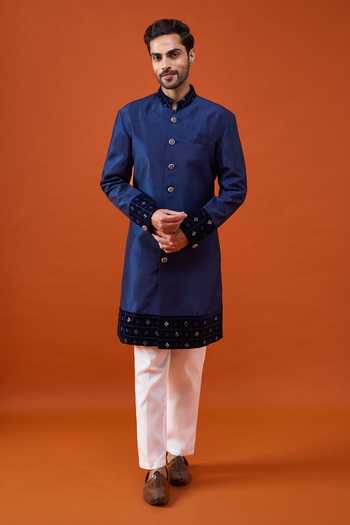 Arihant Rai Sinha Placed Embroidered Pattern Sherwani Set 