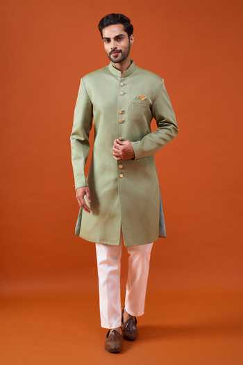 Arihant Rai Sinha Plain Sherwani & Trouser Set 