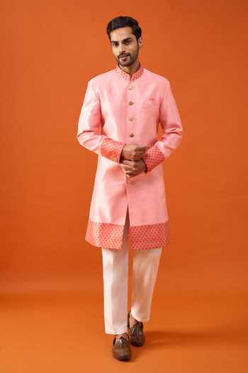 Arihant Rai Sinha Placed Floral Pattern Sherwani Set 