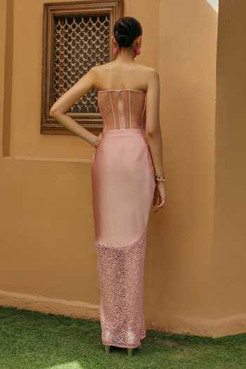 Label Moni K Rozea Floral Embellished Corset & Skirt Set 