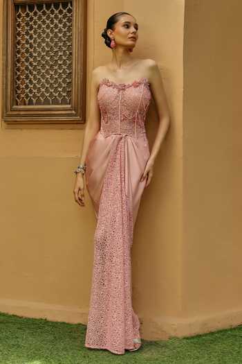 Label Moni K Rozea Floral Embellished Corset & Skirt Set 