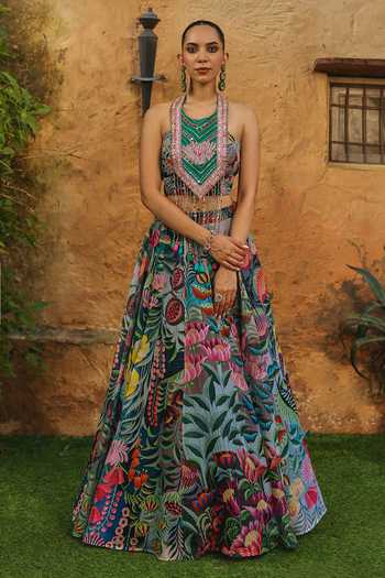 Label Moni K PM Potpourri Embroidered Skirt & Top Set 
