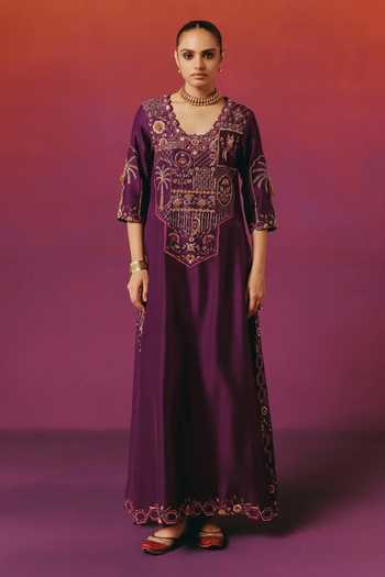 Warra Zari Work Kaftan & Pant Set 