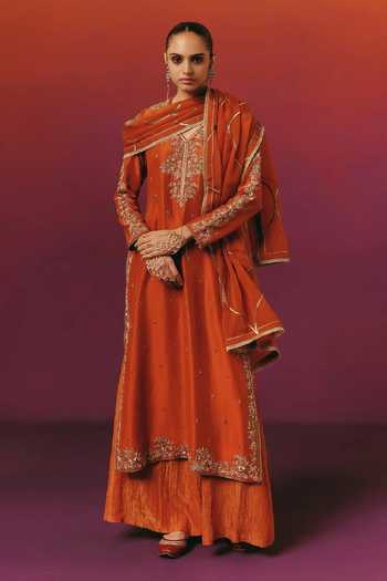 Warra Pearl Work Kurta Palazzo Set 