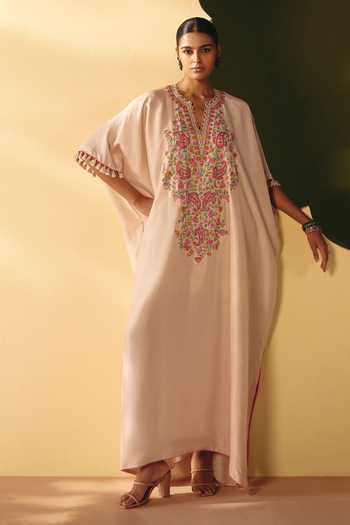 Mrunalini Rao Avira Silk Embroidered Kaftan 