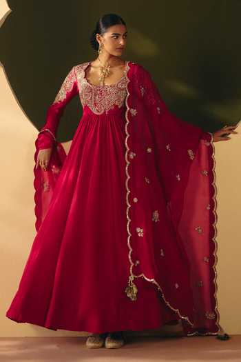 Mrunalini Rao Janaki Embroidered Anarkali With Dupatta 