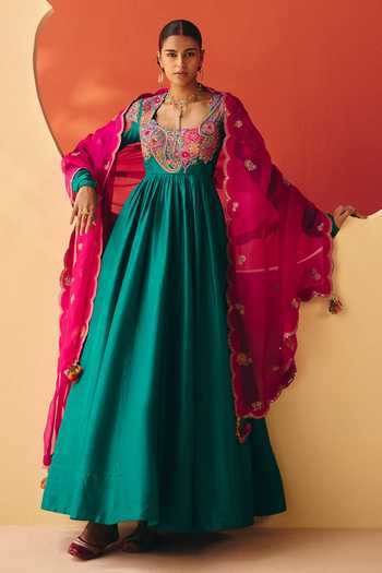 Mrunalini Rao Janaki Embroidered Anarkali With Dupatta 