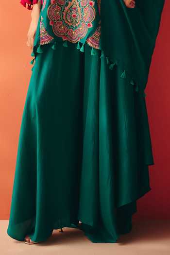Buy Mrunalini Rao Emerald Green Silk V-neck Kayuri Kurta And Pant Set Online at Aza Fashions Buy_Mrunalini Rao_Emerald Green Silk V-neck Kayuri Kurta And Pant Set _Online_at_Aza_Fashions