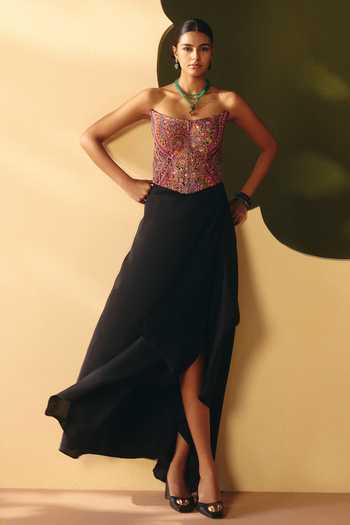 Mrunalini Rao Ameya Embroidered Corset & Skirt Set 