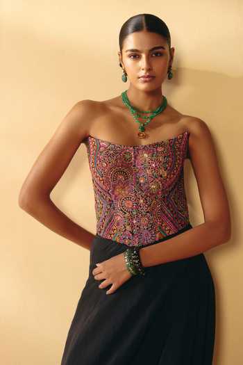 Buy Mrunalini Rao Multi Color Raw , Zari, Stones Ameya Embroidered Corset And Skirt Set Online at Aza Fashions Buy_Mrunalini Rao_Multi Color Raw , Zari, Stones Ameya Embroidered Corset And Skirt Set _Online_at_Aza_Fashions