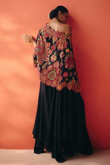 Mrunalini Rao Sahasra One Shoulder Cape & Pant Set 