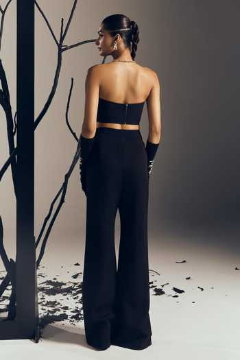 Tisharth By Shivani Jewelled Bustier With Flared Pant 