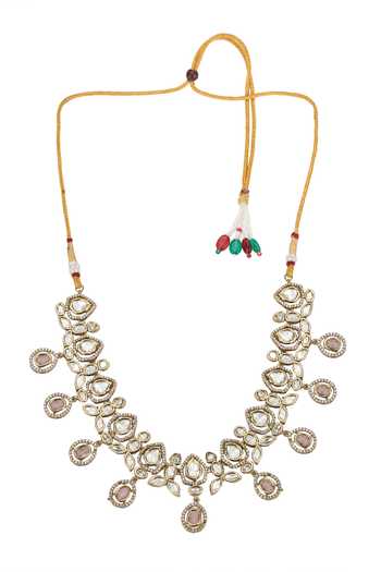 Buy Nazaakat By Samara Singh Gold Plated Embellished Choker Necklace With Earrings Online at Aza Fashions Buy_Nazaakat By Samara Singh_Gold Plated Embellished Choker Necklace With Earrings _Online_at_Aza_Fashions