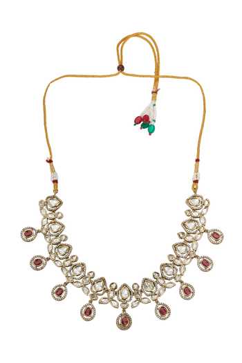 Nazaakat By Samara Singh Gold Plated Embellished Necklace With Earrings at Aza Fashions Nazaakat By Samara Singh_Gold Plated Embellished Necklace With Earrings _at_Aza_Fashions