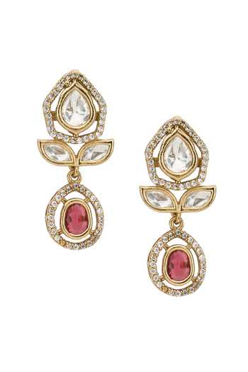 Buy Nazaakat By Samara Singh Gold Plated Embellished Necklace With Earrings Buy_Nazaakat By Samara Singh_Gold Plated Embellished Necklace With Earrings