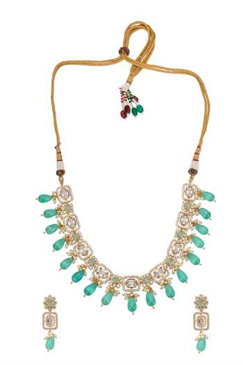 Nazaakat By Samara Singh Drop Choker Necklace With Earrings